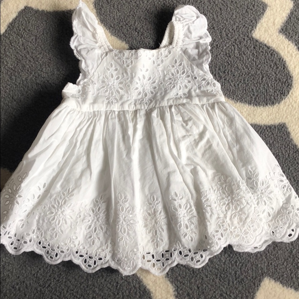 Eyelet detail white dress